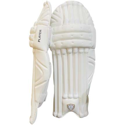 Player Edition Batting Pads, Lovelorn White, Full Protection with Knee Cap Guard, Lightweight Ergonomic Design, Shock Absorbing Padding