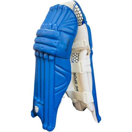 Player Edition Batting Pads, Lovelorn Blue, Full Protection with Knee Cap Guard, Lightweight Ergonomic Design, Shock Absorbing Padding