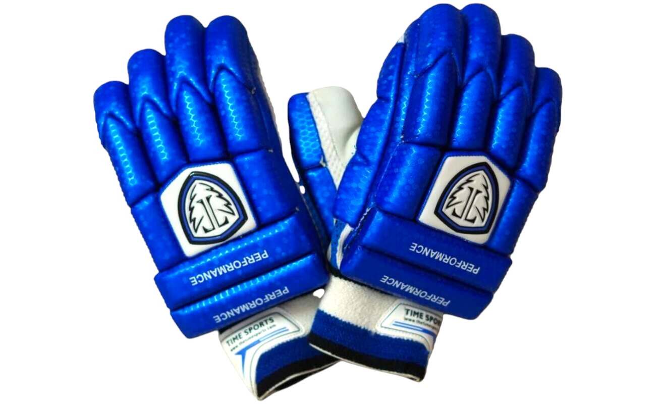Performance Cut Finger Patat Batting Gloves (Blue)