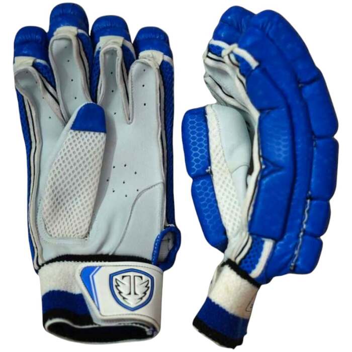 Performance Cut Finger Patat Batting Gloves (Blue)