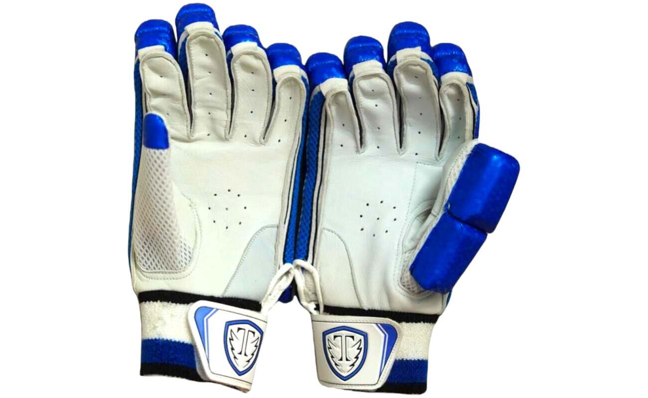 Performance Cut Finger Batting Gloves (Blue) - Image 3