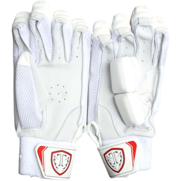 Performance Cut Finger Patat Batting Gloves (White) - Image 2