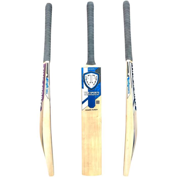 Power Punch Kashmir Willow Cricket Bat – Premium Hard-Pressed Willow with Straight Grains & Thick Edges, Round Singapore-Cane Handle, Full Size, 1150–1200 gms - Image 2